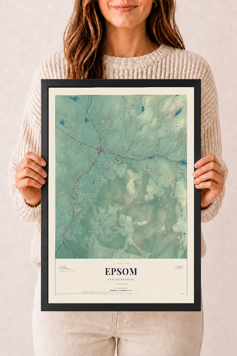 NH Current Atlas 2026 | Epsom | 12" x 18" | W/ Black Ayous Wood Frame