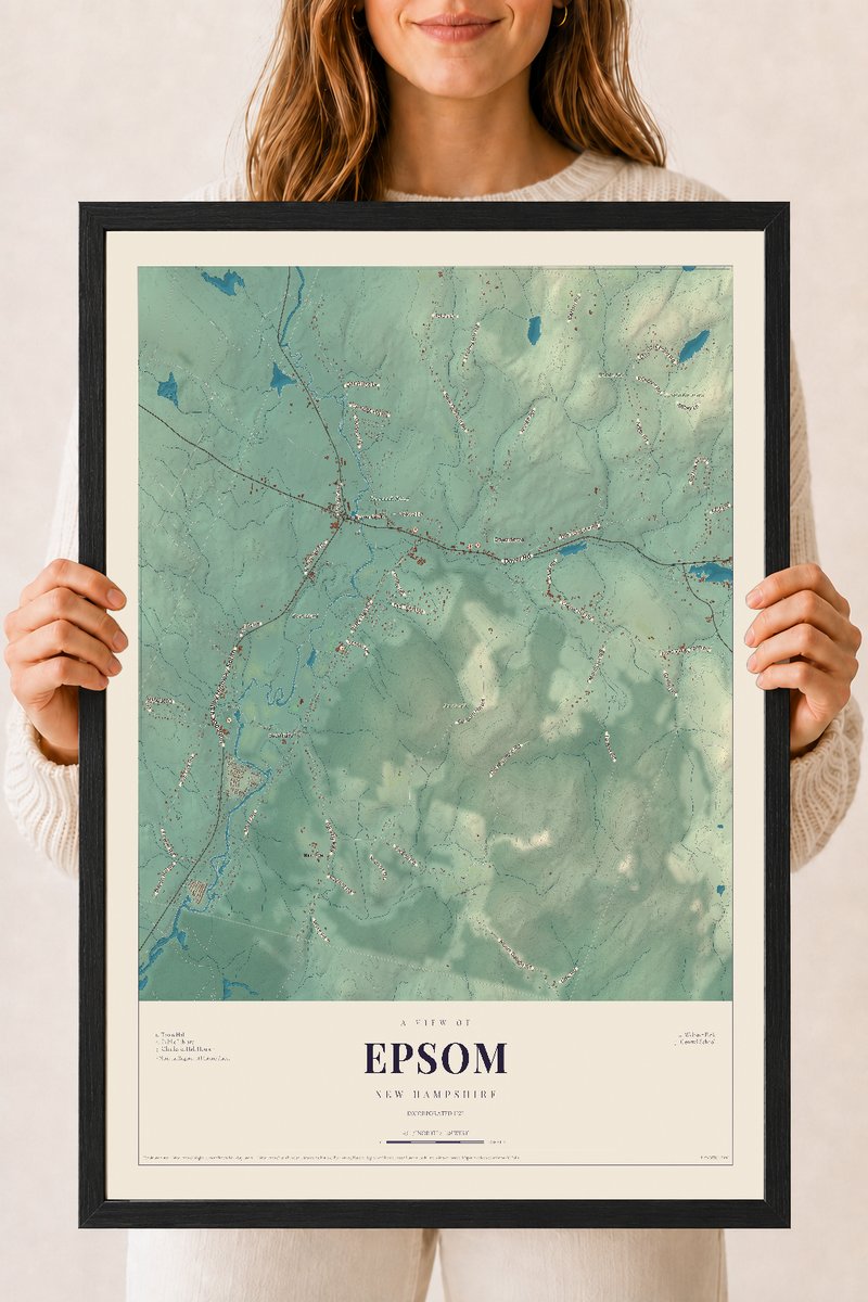 NH Current Atlas 2026 | Epsom | 18" x 24" | W/ Black Ayous Wood Frame