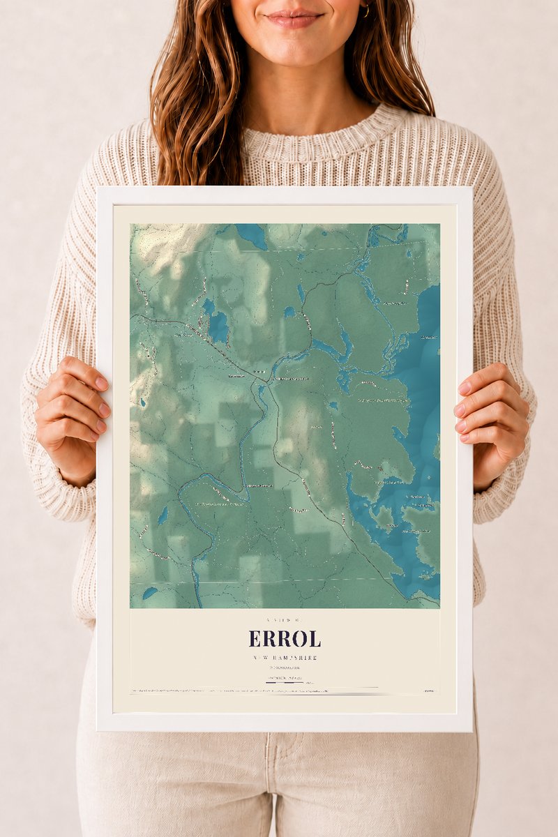 NH Current Atlas 2026 | Errol | 12" x 18" | W/ White Ayous Wood Frame