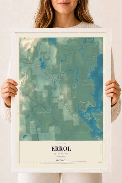 NH Current Atlas 2026 | Errol | 18" x 24" | W/ White Ayous Wood Frame