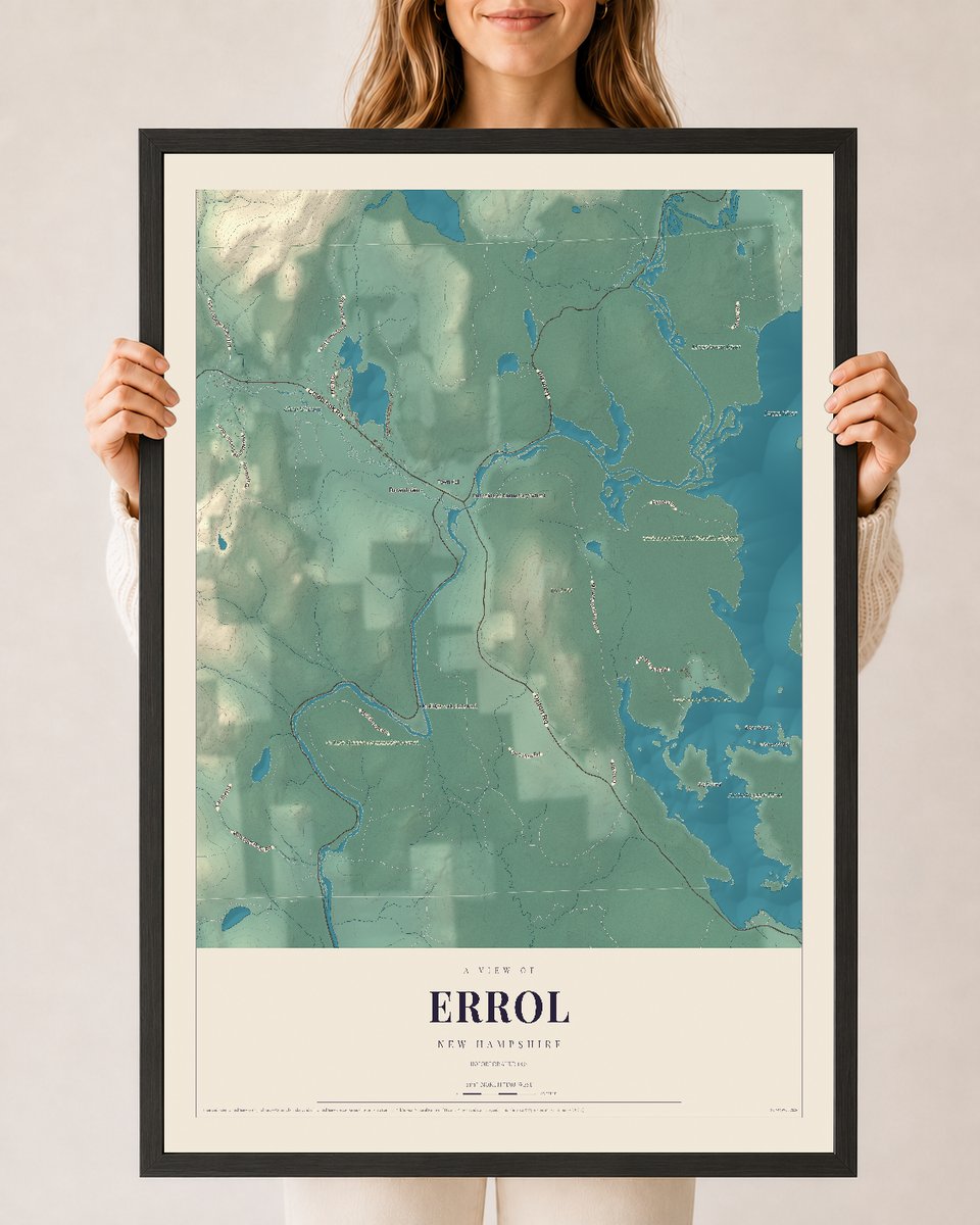 NH Current Atlas 2026 | Errol | 24" x 36" | W/ Black Ayous Wood Frame