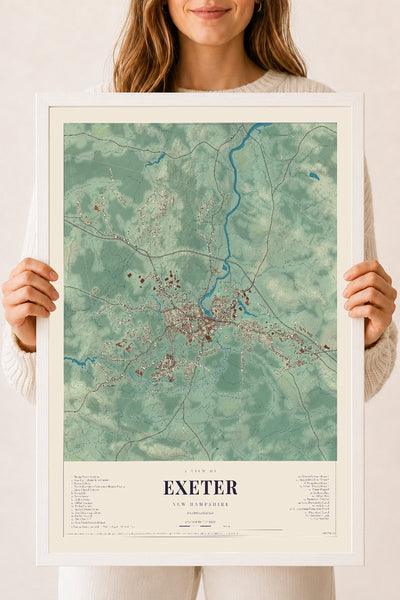 NH Current Atlas 2026 | Exeter | 18" x 24" | W/ White Ayous Wood Frame