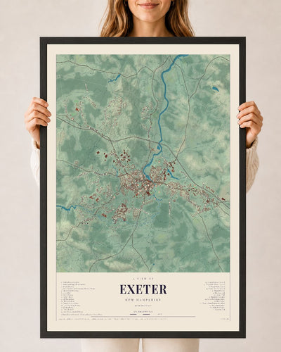 NH Current Atlas 2026 | Exeter | 24" x 36" | W/ Black Ayous Wood Frame