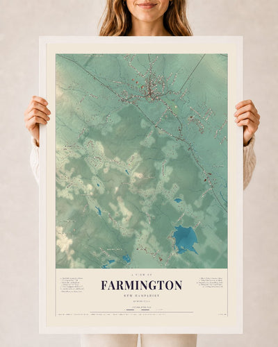 NH Current Atlas 2026 | Farmington | 24" x 36" | W/ White Ayous Wood Frame