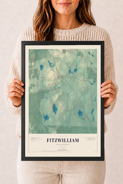 NH Current Atlas 2026 | Fitzwilliam | 12" x 18" | W/ Black Ayous Wood Frame