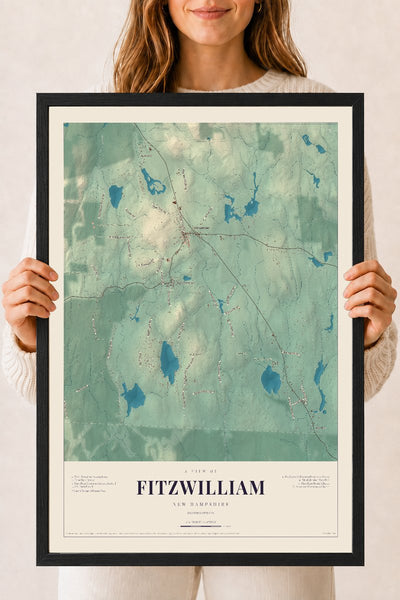 NH Current Atlas 2026 | Fitzwilliam | 18" x 24" | W/ Black Ayous Wood Frame