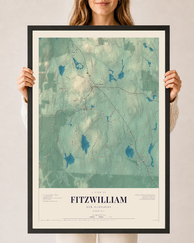 NH Current Atlas 2026 | Fitzwilliam | 24" x 36" | W/ Black Ayous Wood Frame