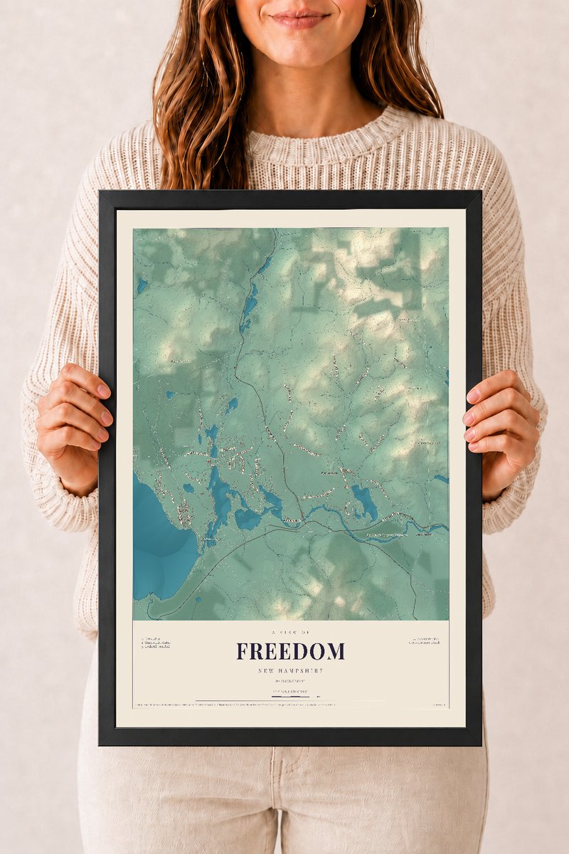 NH Current Atlas 2026 | Freedom | 12" x 18" | W/ Black Ayous Wood Frame