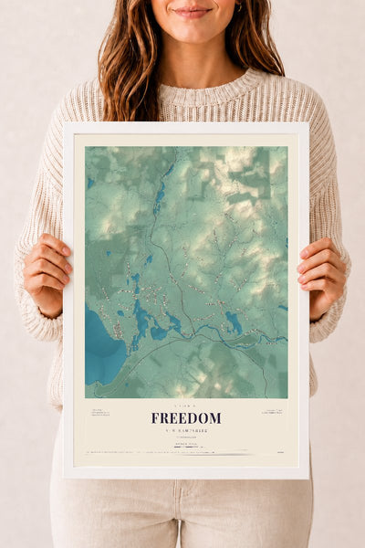 NH Current Atlas 2026 | Freedom | 12" x 18" | W/ White Ayous Wood Frame