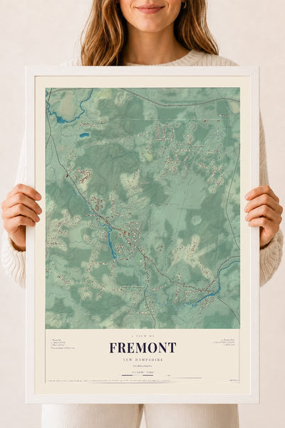 NH Current Atlas 2026 | Fremont | 18" x 24" | W/ White Ayous Wood Frame