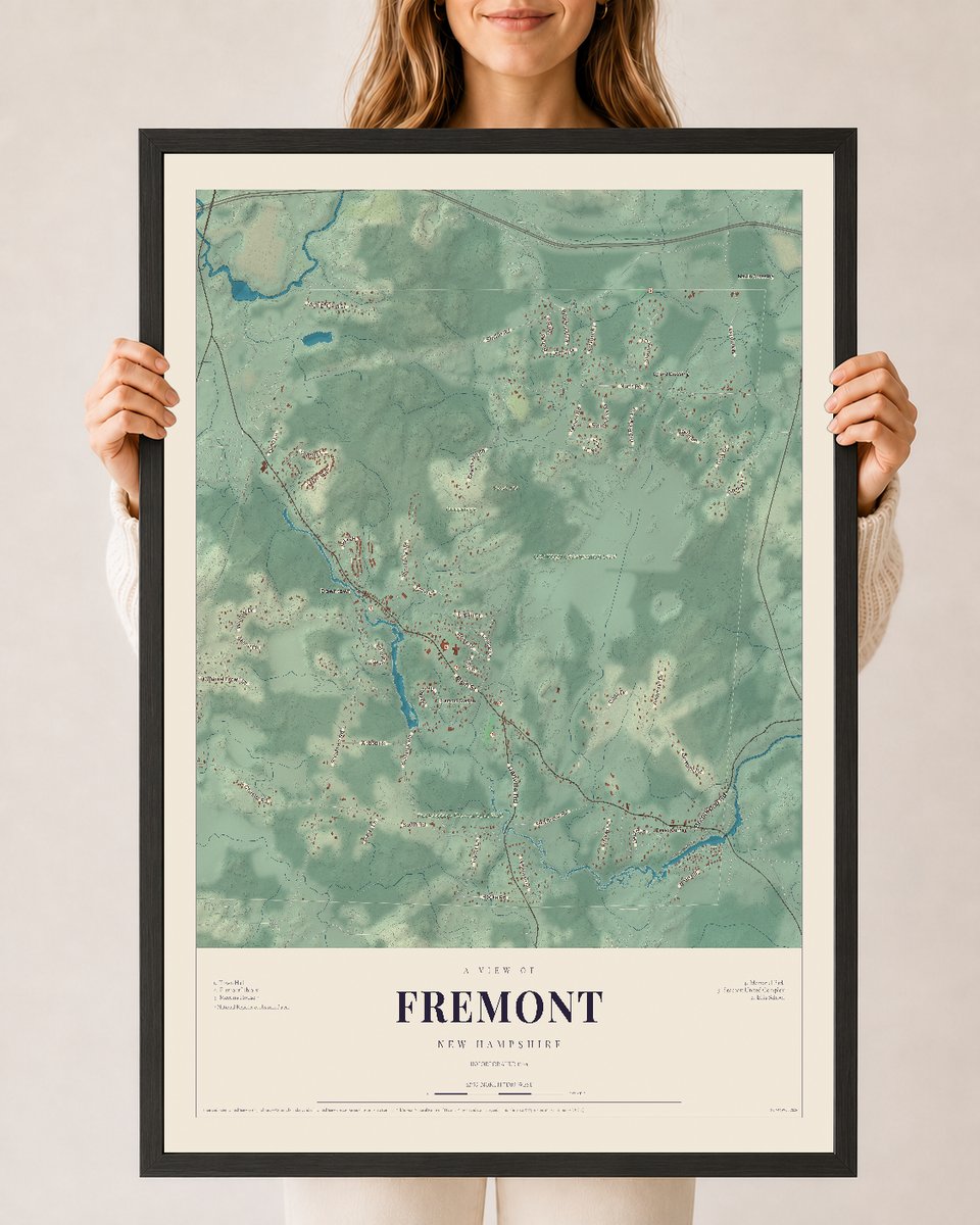 NH Current Atlas 2026 | Fremont | 24" x 36" | W/ Black Ayous Wood Frame