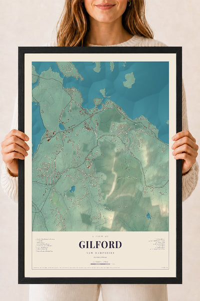 NH Current Atlas 2026 | Gilford | 18" x 24" | W/ Black Ayous Wood Frame