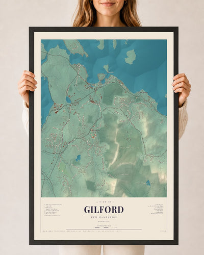 NH Current Atlas 2026 | Gilford | 24" x 36" | W/ Black Ayous Wood Frame