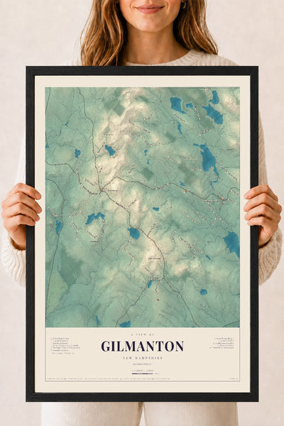 NH Current Atlas 2026 | Gilmanton | 18" x 24" | W/ Black Ayous Wood Frame