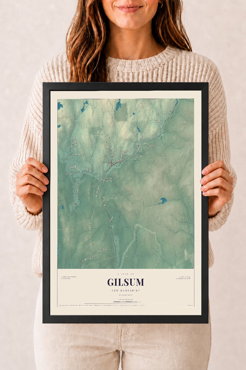NH Current Atlas 2026 | Gilsum | 12" x 18" | W/ Black Ayous Wood Frame