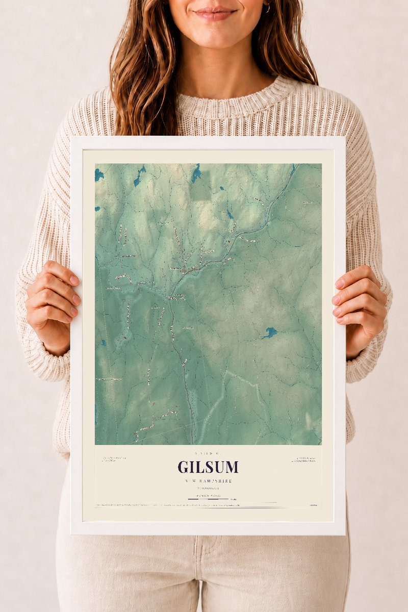 NH Current Atlas 2026 | Gilsum | 12" x 18" | W/ White Ayous Wood Frame
