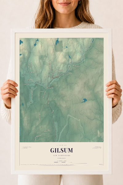 NH Current Atlas 2026 | Gilsum | 18" x 24" | W/ White Ayous Wood Frame
