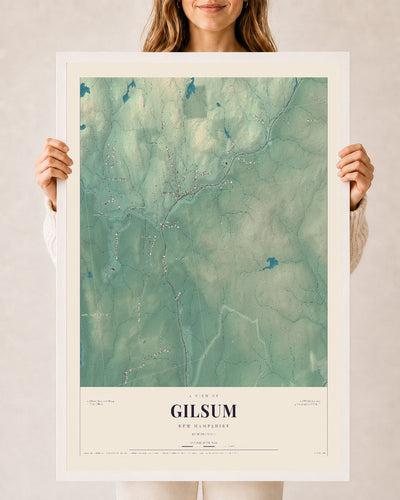 NH Current Atlas 2026 | Gilsum | 24" x 36" | W/ White Ayous Wood Frame