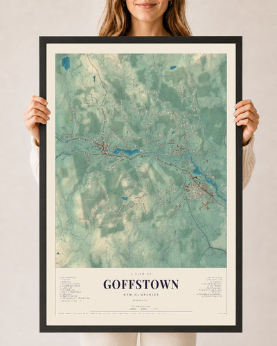 NH Current Atlas 2026 | Goffstown | 24" x 36" | W/ Black Ayous Wood Frame