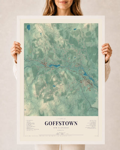 NH Current Atlas 2026 | Goffstown | 24" x 36" | W/ White Ayous Wood Frame