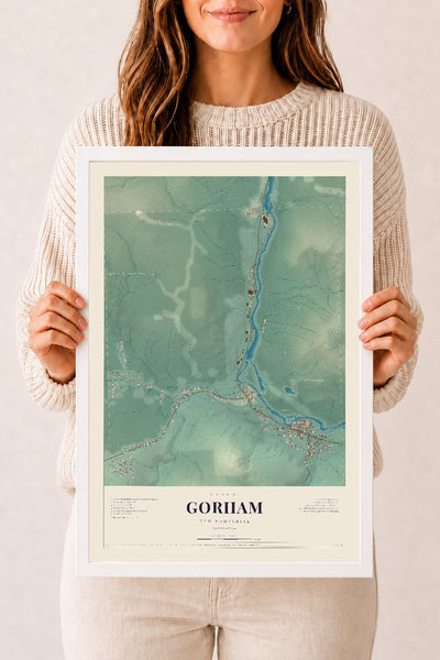 NH Current Atlas 2026 | Gorham | 12" x 18" | W/ White Ayous Wood Frame
