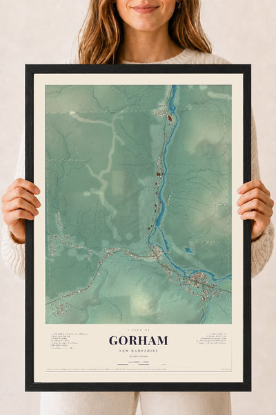 NH Current Atlas 2026 | Gorham | 18" x 24" | W/ Black Ayous Wood Frame