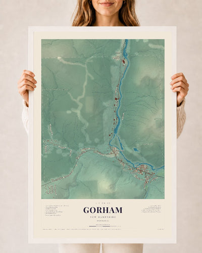 NH Current Atlas 2026 | Gorham | 24" x 36" | W/ White Ayous Wood Frame