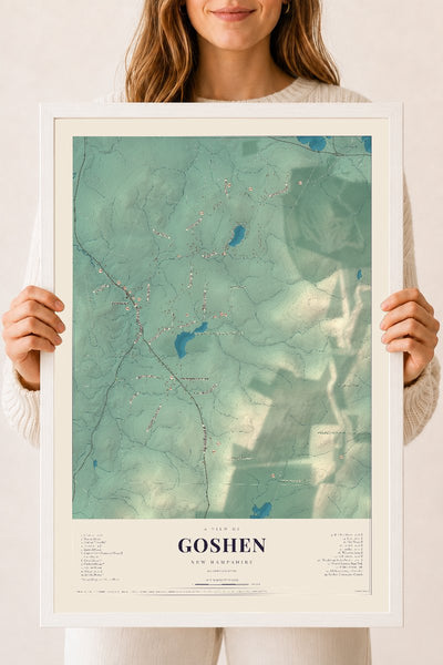 NH Current Atlas 2026 | Goshen | 18" x 24" | W/ White Ayous Wood Frame