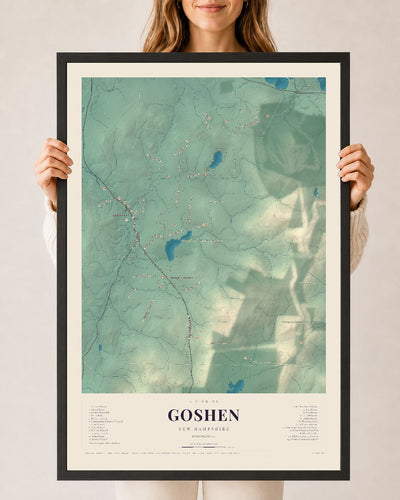 NH Current Atlas 2026 | Goshen | 24" x 36" | W/ Black Ayous Wood Frame