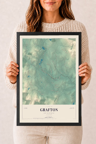 NH Current Atlas 2026 | Grafton | 12" x 18" | W/ Black Ayous Wood Frame