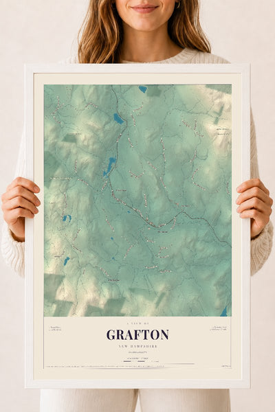 NH Current Atlas 2026 | Grafton | 18" x 24" | W/ White Ayous Wood Frame