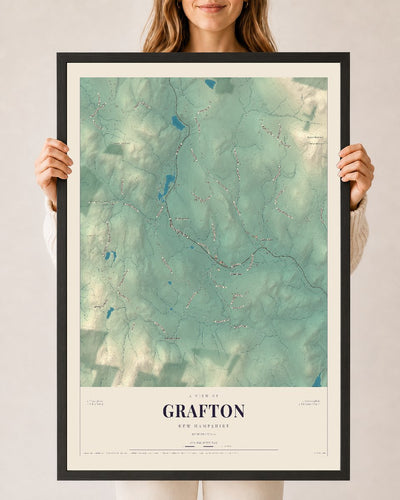 NH Current Atlas 2026 | Grafton | 24" x 36" | W/ Black Ayous Wood Frame