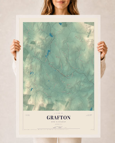 NH Current Atlas 2026 | Grafton | 24" x 36" | W/ White Ayous Wood Frame