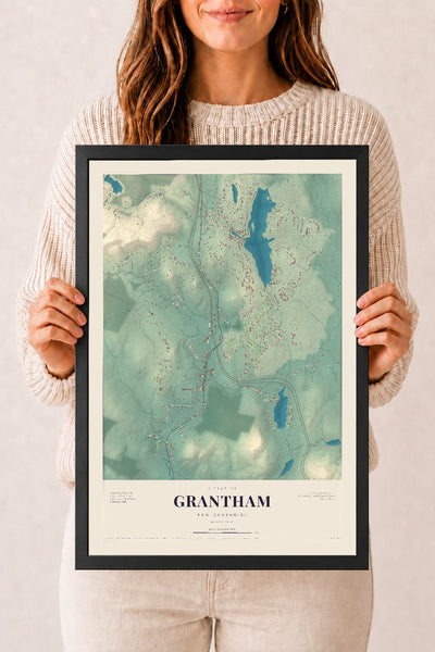 NH Current Atlas 2026 | Grantham | 12" x 18" | W/ Black Ayous Wood Frame