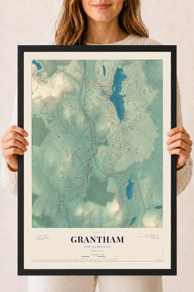 NH Current Atlas 2026 | Grantham | 18" x 24" | W/ Black Ayous Wood Frame