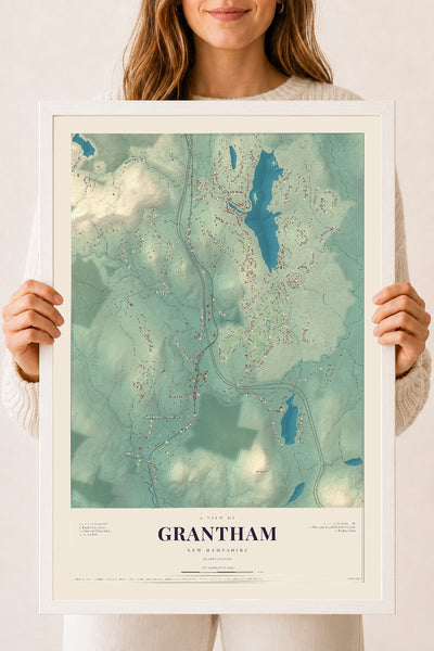 NH Current Atlas 2026 | Grantham | 18" x 24" | W/ White Ayous Wood Frame