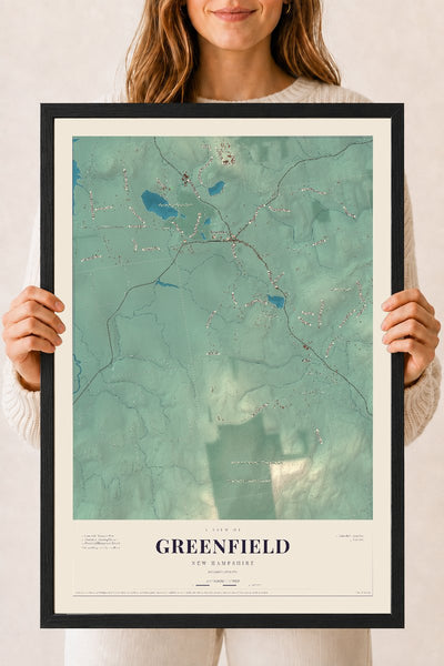 NH Current Atlas 2026 | Greenfield | 18" x 24" | W/ Black Ayous Wood Frame