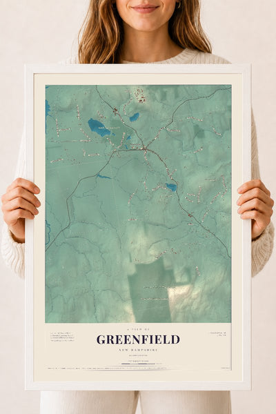 NH Current Atlas 2026 | Greenfield | 18" x 24" | W/ White Ayous Wood Frame