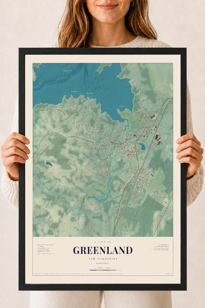 NH Current Atlas 2026 | Greenland | 18" x 24" | W/ Black Ayous Wood Frame