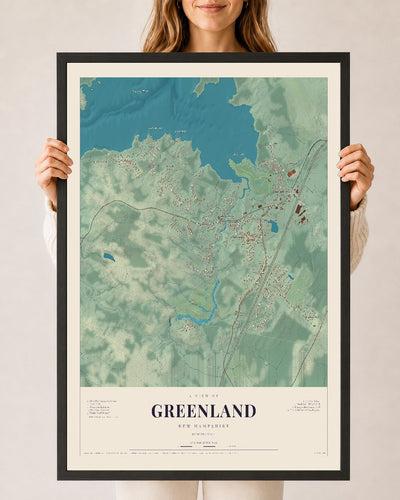 NH Current Atlas 2026 | Greenland | 24" x 36" | W/ Black Ayous Wood Frame