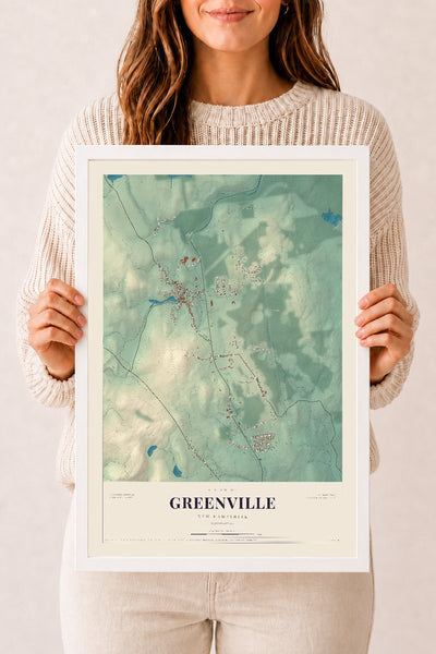 NH Current Atlas 2026 | Greenville | 12" x 18" | W/ White Ayous Wood Frame