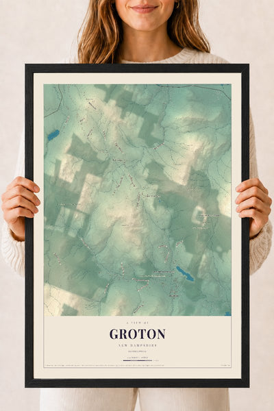 NH Current Atlas 2026 | Groton | 18" x 24" | W/ Black Ayous Wood Frame