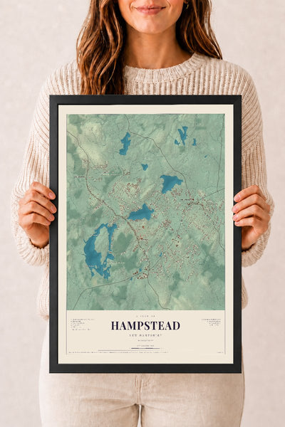 NH Current Atlas 2026 | Hampstead | 12" x 18" | W/ Black Ayous Wood Frame