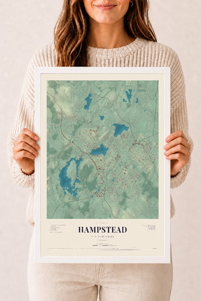 NH Current Atlas 2026 | Hampstead | 12" x 18" | W/ White Ayous Wood Frame