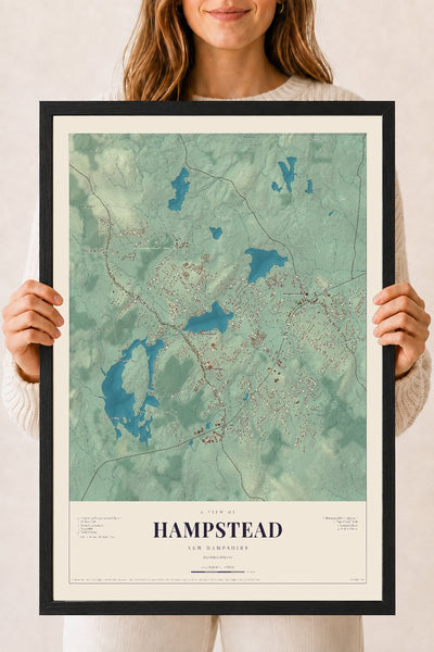 NH Current Atlas 2026 | Hampstead | 18" x 24" | W/ Black Ayous Wood Frame