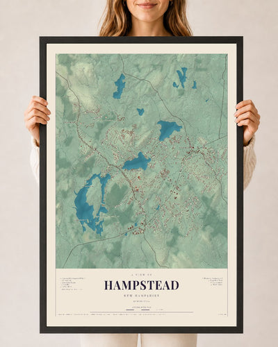 NH Current Atlas 2026 | Hampstead | 24" x 36" | W/ Black Ayous Wood Frame