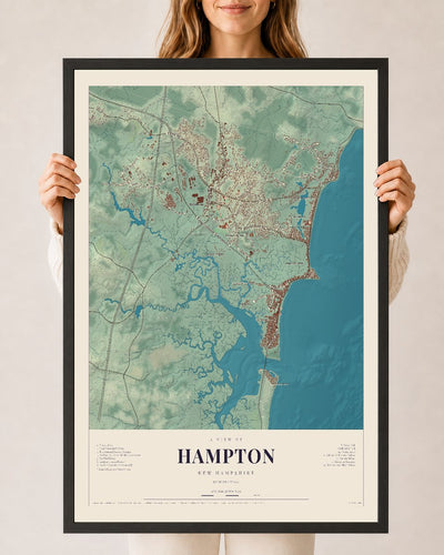 NH Current Atlas 2026 | Hampton | 24" x 36" | W/ Black Ayous Wood Frame
