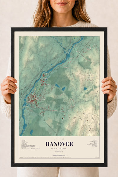 NH Current Atlas 2026 | Hanover | 18" x 24" | W/ Black Ayous Wood Frame