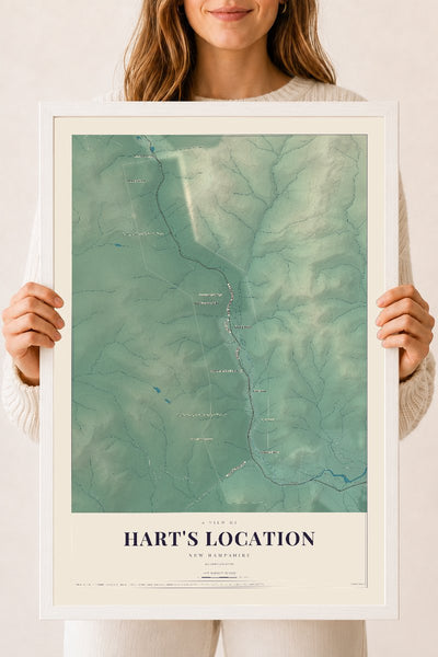 NH Current Atlas 2026 | Hart's Location | 18" x 24" | W/ White Ayous Wood Frame