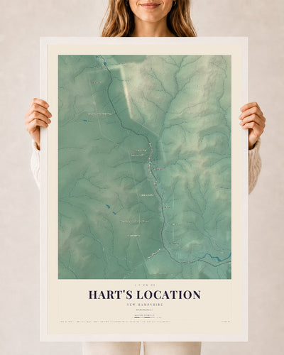 NH Current Atlas 2026 | Hart's Location | 24" x 36" | W/ White Ayous Wood Frame